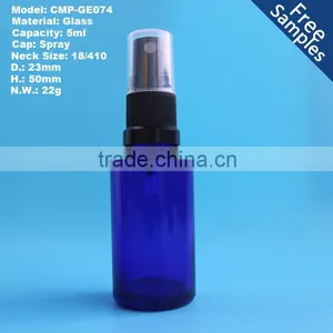 New Design 5ml Cobalt Blue Spray Bottle, Atomizer Essential Oil Bottle With Plastic Spray thumbnail-1