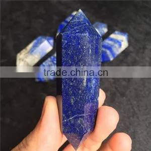 Natural Lapis Lazuli Double Points Crystal Pillars thumbnail-4