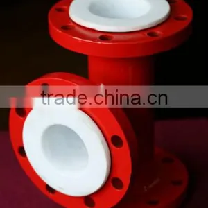 DN50/DN80 Ductile Iron All Flanged Tee and PTFE Anti-corrosion Pipe Through the ISO9001 Certification thumbnail-1