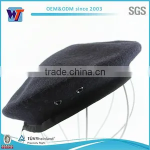 Wholesale Man Fashion Beret With Slide Lining Black Military Beret Quality Choice thumbnail-4