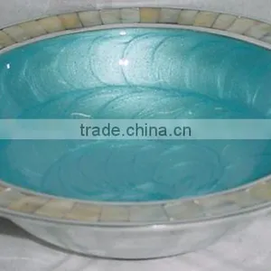 Aluminium Round Bowl With MOP & Enamel thumbnail-1