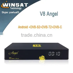 2015 NEW Arrival Andriod Combo DVB-S2+T2+Cable V8 Angel Satellite Receiver Built in Bluetooth and WiFi Support IPTV & VOD thumbnail-1