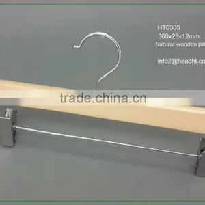 HH Brand Natural Solid Wood Skirts/pant Clip Hangers thumbnail-1