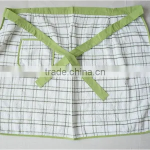 Pigment Printing Blue Waist Kitchen Apron Roll Cotton With Pocket thumbnail-6