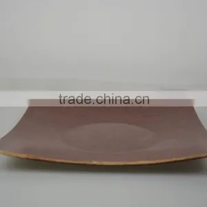 Bauble Red Brown Color China Square Shape Elegance Tea Pastries Gift Square Wooden Dinner Plate thumbnail-5