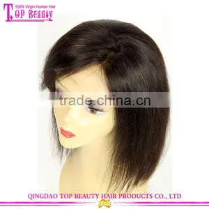 Side Part 8A Virgin Brazilian Hair Wig Silk Top Lace Front Wig Silky Striaght Short Bob 100 Human Hair Front Lace Wig thumbnail-4