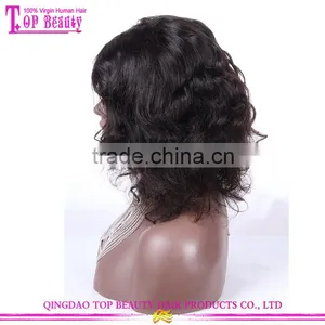 14 Inches Wholesale Cheap Brazilian Virgin Human Hair Full Lace Wig Sew In Side Part Bob Wigs thumbnail-4