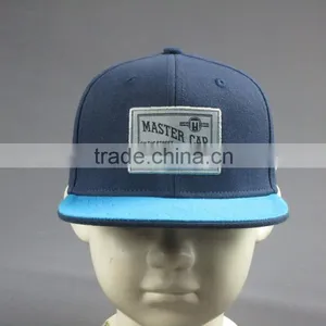 Custom High Quality 6- Panel Snapback Hat With Woven Badge thumbnail-2