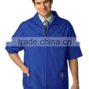 Custom Men's Medicail Zippered Short Sleeve Jacket (Available in 7 Solid Colors) thumbnail-6