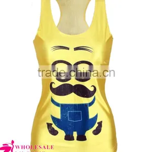 2015 Summer Style Blue Shark Print 3D Tank Top Ladies Tank Top thumbnail-5