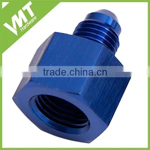 Male Hex Nipple Anodized Aluminum AN10 Flared Fittings Reducing Coupling thumbnail-1