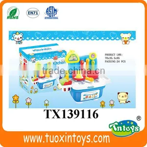Plastic Kids Play Kitchen Set Chef Cooking Toys thumbnail-6