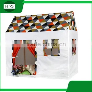 Wholesale OEM Durable Cotton Canvas Indoor Children Toy House Wood Kids Play Cubby House thumbnail-2