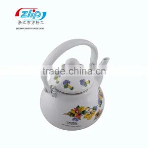 1.5L Pearl Shape Good Quality Enamel Tea Kettle Decorated thumbnail-5