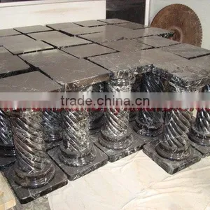 BLACK ZEBRA MARBLE PEDESTALS thumbnail-2