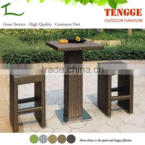TG15-0067 Patio Aluminum Frame pe Wicker Bar Set thumbnail-1