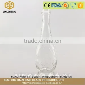 300ml Embossed Hot Sale Beverage Glass Bottles Vintage Juice Jar thumbnail-1