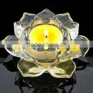 High-quality Lotus Flower Glass Candle Holders thumbnail-1