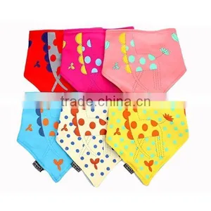 New Lovely Infants Triangle Scarf Bibs + 3D Giraffe Print Cotton Beanie Hats Caps thumbnail-4