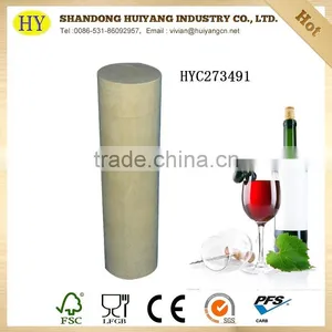 FSC Birch Cylinder Wood Wine Box Wholesale thumbnail-1