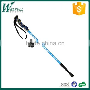 Light Trekking Pole With Internal Lock, Floral EVA Grip, 3 Sections, Blue SZ15521 thumbnail-1