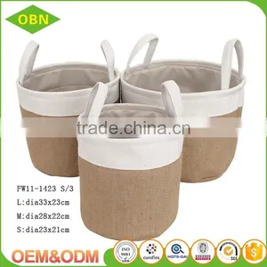Set 3 Baby Toys Jute Storage Basket for Dirty Cloth thumbnail-2