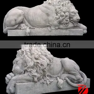 Marble Lying Lion Statue thumbnail-1