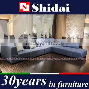 2016 Latest New L Shaped Sofa Designs Linen Fabric Sofa thumbnail-1