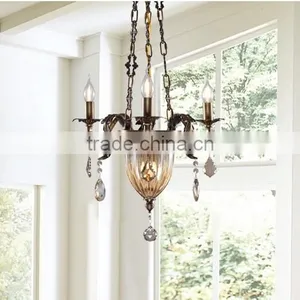 New Arrival Classic European Baroque Style Antique Golden Brass Pendant Light, Chandelier for Bedroom BF12-05254h thumbnail-5