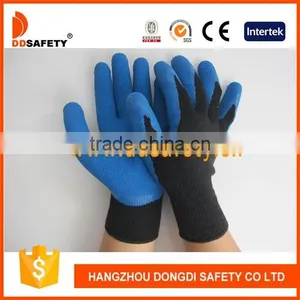 DDSAFETY 10 Gauge Cotton Gloves Blue Latex Coating Gloves thumbnail-1