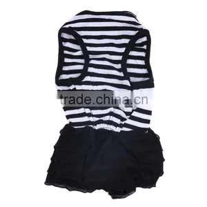 2015 Newly Design Hot Pet Dog Puppy Tutu Princess Dress Stripe Bow Lace Skirt Formal Wedding Clothes Pet Apparel thumbnail-5