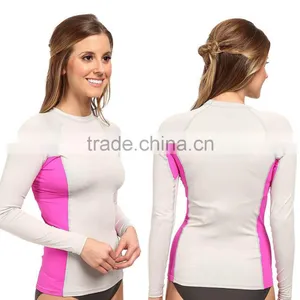 Sexy Swimwear Swimsuits Mature Contrast Side Panels Long Raglan Sleeves Swim Suit Swimsuit 2017 One Piece Swimwear Tee For Women thumbnail-1