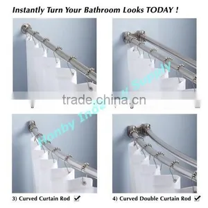 Nickel Steel Pear Shaped Ball Roller Shower Curtain Rings thumbnail-6