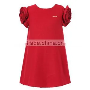 Fashion Flower Girls Dress With Flower Sleeve, Kids Ball Gown Dress thumbnail-1