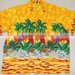 Macau Parrot on Cocunut Palm Hawaiian Shirts thumbnail-4