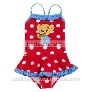 Red Cute Printing Baby Girl One Piece Swimwear thumbnail-1