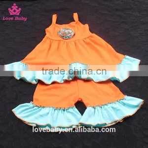 Wholesale High Quality Knit Cotton Hollow-mas Pumpkin Outfits Swing Top Set Outfit LBYTZ001-111 thumbnail-2
