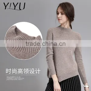 Fashion Winter Cashmere Sweater Women Irregular Hem Long Sleeve Knit Pullover thumbnail-3