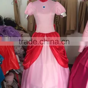 Walson Clothes Apparel Princess Peach Super Games Fancy Dress Up Party Costume thumbnail-1