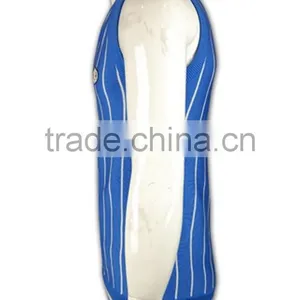 ISO9001/BSCI Manufature Blue 100% Cotton Embroidery Pattern Knitted Vests thumbnail-3