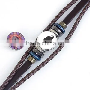 Real Leather Snap Button Bracelets Fit 18mm/20mm Snap Buttons Coffee Silver Tone Round thumbnail-2