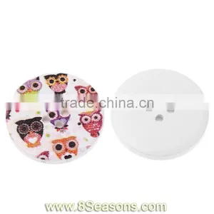 Multicolor Halloween Owl Pattern 4 Holes Wood Painting Sewing Buttons thumbnail-1