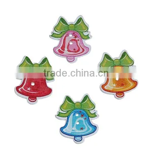 Wood Sewing Buttons Scrapbooking 2 Holes Christmas Jingle Bell At Random Bowknot Pattern thumbnail-1