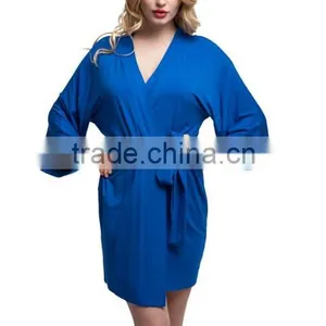 Cheap Cotton Short Kimono Modal Bathrobe thumbnail-2