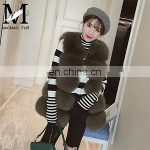 2016 New Fashion Women Luxury Vest Hot Sale Lady Vest Real Fox Fur Waistcoat thumbnail-1