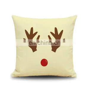 Wholesale Cotton Linen Throw Pillow Cover Christmas Home Decoration Pillowcase Soft 45x45 Square Cushion Covers thumbnail-4
