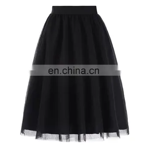 Kate Kasin Womens 3 Layers A-line Soft Tulle Netting Prom Party Wedding Black Skirt KK000311-1 thumbnail-1