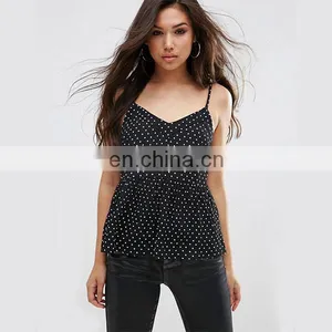 2016 Custom Pretty Cami Top in Spot Print Fashion Blouse for Women thumbnail-1