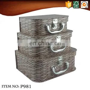 2017 Retro Suitcase Gift Box With Stripe Surface thumbnail-3