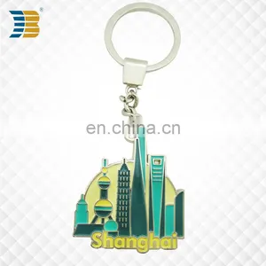 3D Shanghai Landmark Building Custom Made Metal Keychain thumbnail-1